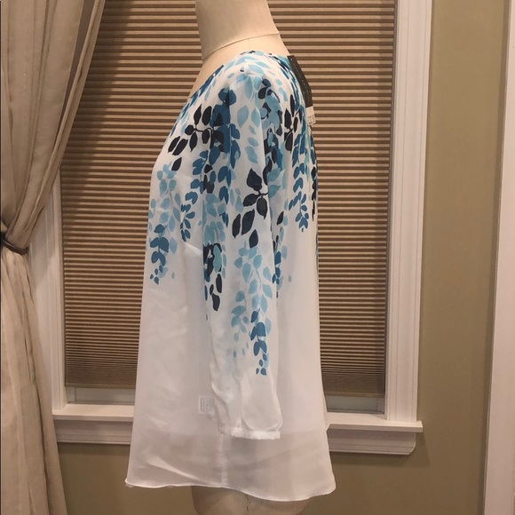 Nwt David Emanuel UK Sheer Leaf Print Blouse - Picture 2 of 5